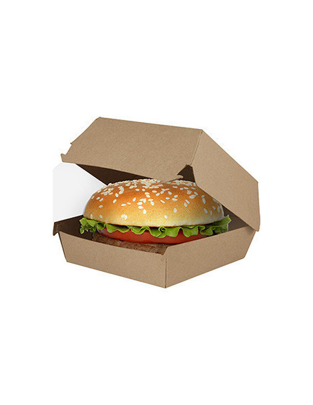 Burgerboks 12x12x8cm Kraft brun/hvid 300stk/kar - 