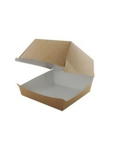 Burgerboks 12x12x8cm Kraft brun/hvid 300stk/kar - 