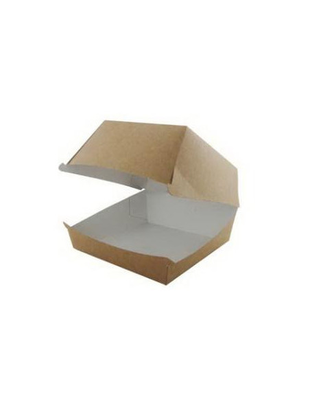 Burgerboks 12x12x8cm Kraft brun/hvid 300stk/kar - 