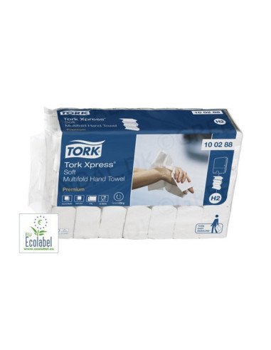 Papirhåndklæde Prem. Tork Xpress H2 2-lags M-fold 2310stk/kar - 