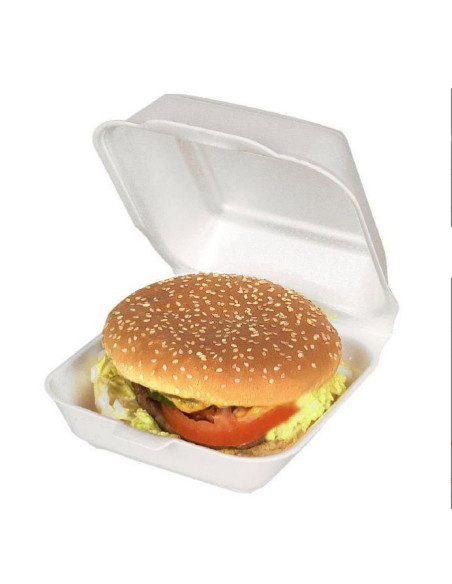 Burgeræske Skum stor m/låg IP6 Hvid 5x100stk/kar - 