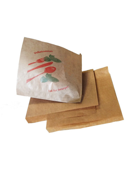 Burgerlomme Brun Mellem 15x16cm 1000stk/kar - 