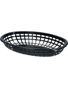 Kurv Oval 23.5x14.9x5.08cm PE sort 12stk/pak -  2