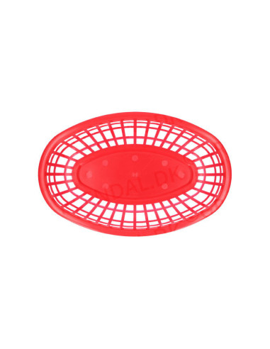Kurv oval 23.5x14.9x5.08cm PE Rød 12stk/pakke - 