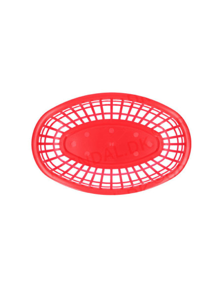 Kurv oval 23.5x14.9x5.08cm PE Rød 12stk/pakke - 
