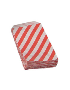 Confectionery bag white w/red stripes 1000pc/pack - 