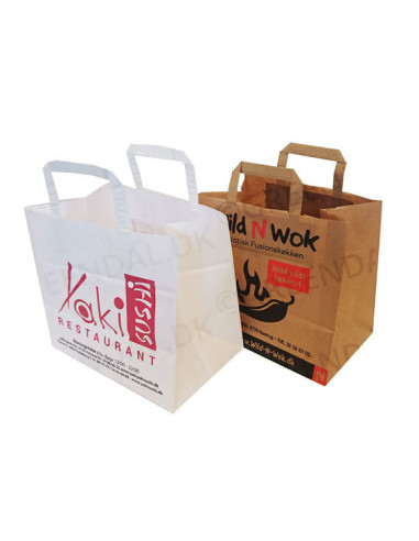 Paper carrier bag Take-away brown 17L 35x17x24.5cm - 
