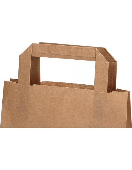 Papirsbærepose Take-away brun 6L 18x10,5x23cm - 
