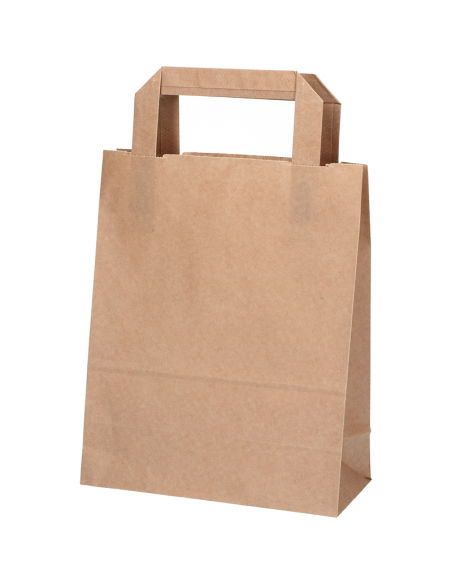 Papirsbærepose Take-away brun 6L 18x10,5x23cm - 
