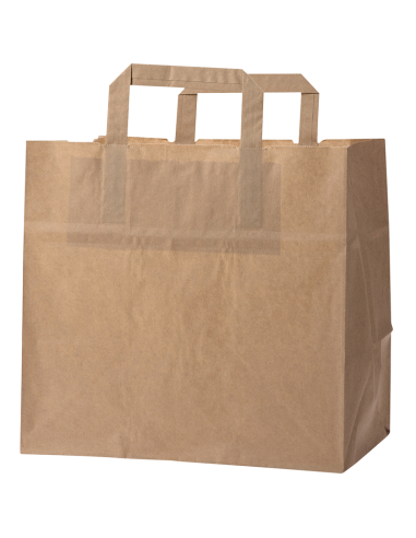 Papirsbærepose Take-away brun 13L 25x17x25cm - 