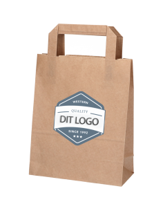 Paper carrier bag Take-away brown 6L 18x10.5x23cm - 