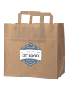 Papirsbærepose Take-away brun 13L 25x17x25cm - 