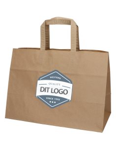 Paper carrier bag Take-away brown 17L 35x17x24.5cm - 