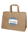 Papirsbærepose Take-away brun 17L 35x17x24,5cm - 