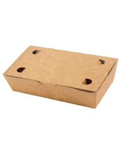 Sausage box w/lid small brown 20x10x5cm 4x100pc/box -  2