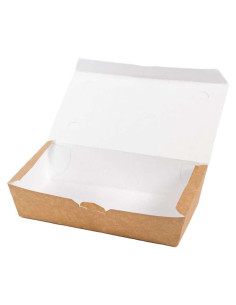 Sausage box w/lid small brown 20x10x5cm 4x100pc/box - 