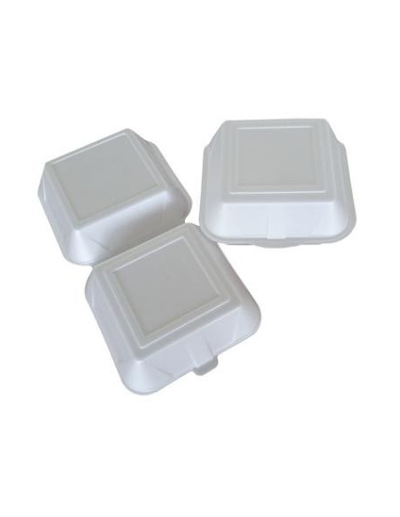 Burgeræske Skum XL 190x186x108mm Hvid 3x100stk/kar - 