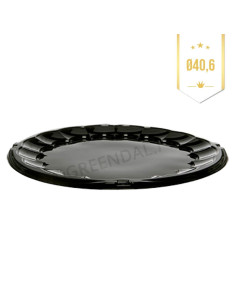 Plastic platter / Party boxes for sushi w/lid Ø40.6cm 50pc/box -  2