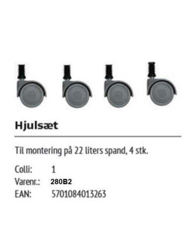 Vaskespand 22 ltr. m/ hjul og drypbakke Blå - 