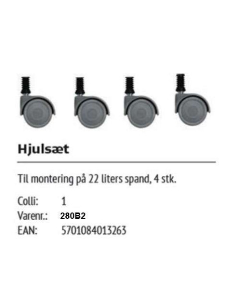 Vaskespand 22 ltr. m/ hjul og drypbakke Blå - 