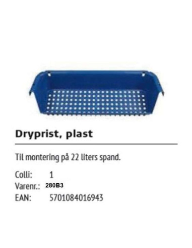 Vaskespand 22 ltr. m/ hjul og drypbakke Blå - 