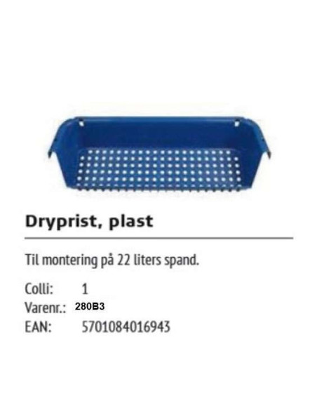 Vaskespand 22 ltr. m/ hjul og drypbakke Blå - 
