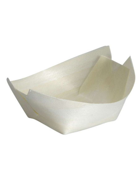 Wooden boat 7x5.5x2.5cm Brown 20x100pc/krt - 