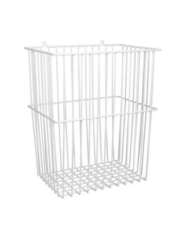 Wire rack white for wall mounting w/loops for hanging 30L - 