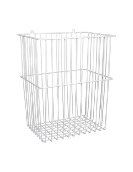 Wire rack white for wall mounting w/loops for hanging 30L - 