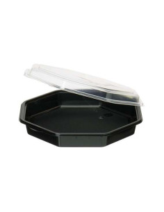 Plastbakke Octaview 1-rums 23x23x5cm 1000ml Sort 190stk/kar -  2