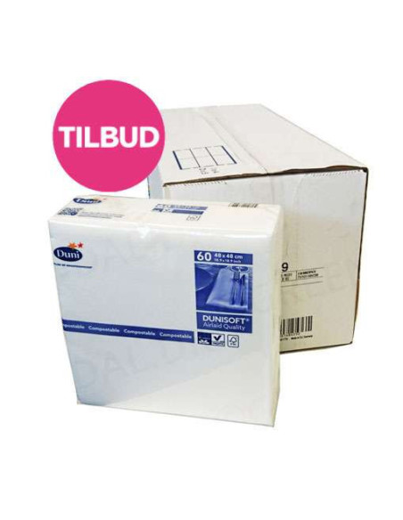 Serviet Duni 48x48cm Airlaid 1/4 fold Hvid 360stk/kar - 