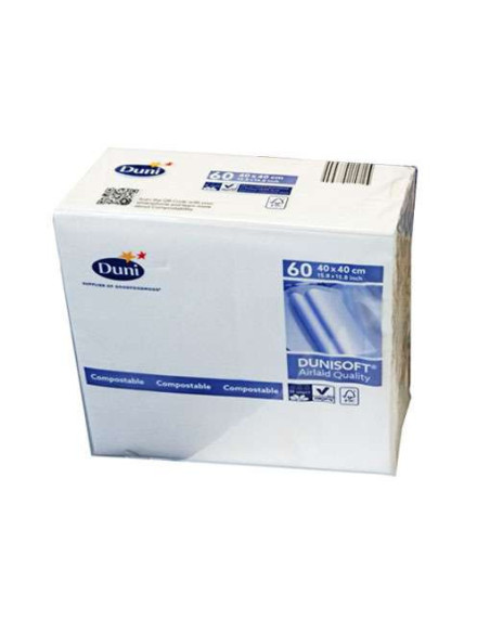 Napkin Duni 40x40cm Airlaid 1/4 fold White 720pc/box - 