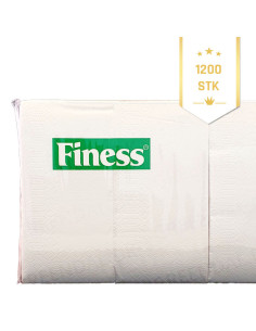 Napkin Finess 33x33cm 2-layer 1/8 fold White 4x300pc/box - 
