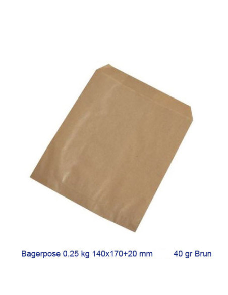 Baking bag brown 0.25 to 4kg 1000pc/pack - 