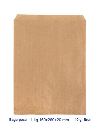 Baking bag brown 0.25 to 4kg 1000pc/pack - 