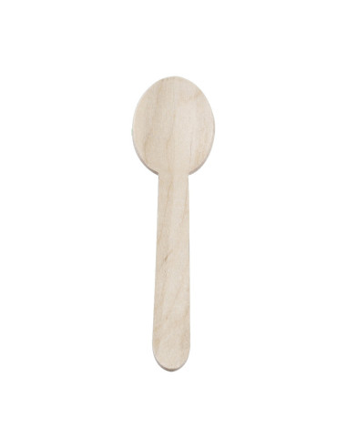 Træbestik Ske Bio Birketræ 15,5cm 50x100stk/kar - 