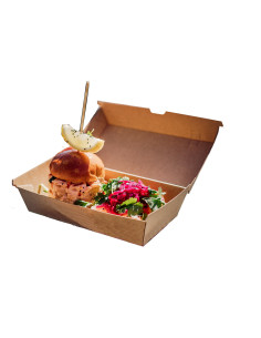 Menu Box Take-Away Brown 12x18x7.5cm 200pc/box -  2