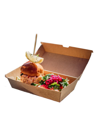 Menu Boks Take-Away Brun 12x18x7,5cm 200stk/kar - 