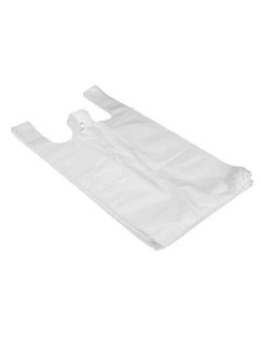 Bærepose T-Shirt plastik hvid 300/75x550mm 1000stk/kar - 