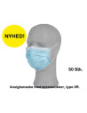 Ansigtsmaske med øreelastikker type IIR Excellent 3-lags blå