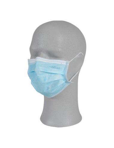 Maske med øreelastikker type IIR Excellent 3-lags blå