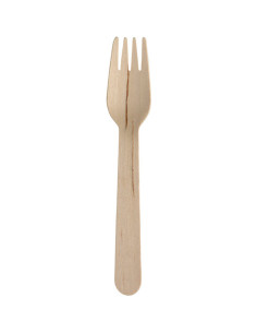 Træbestik Gaffel Bio Birketræ 16,5cm 50x100stk/kar