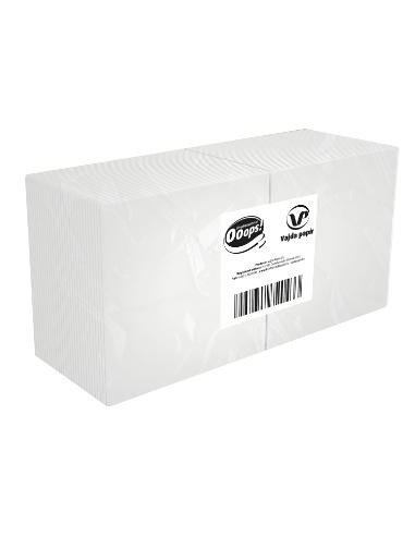 Serviet Ooops 24x24cm 1-lags 1/4 fold Hvid 4500stk/kar - 