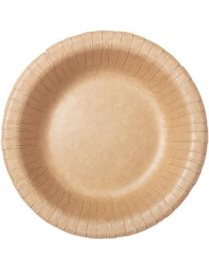 Paptallerken rund dyb 500 ml Ø19 cm coated kraft FSC  Brun
