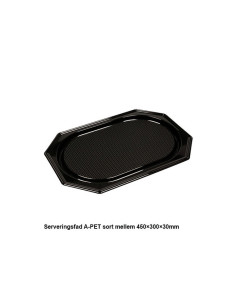 Serving platter Medium plastic black 45x30x3cm 100pc -  2