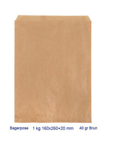 Baking bag brown 0.25 to 4kg 1000pc/pack - 