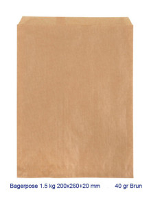 Baking bag brown 0.25 to 4kg 1000pc/pack - 