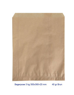 Bagerpose brun 2,5 kg. 1000stk/pak -  2