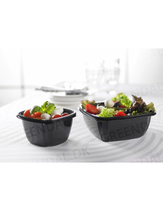 Salad Tray SquarePac w/ hinged lid Black -  2