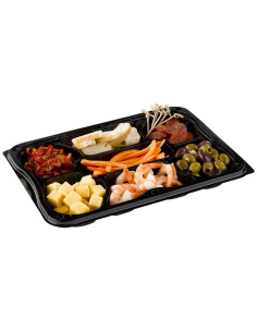 Tapas/dish Tray 7-room w/loose lid 25pc/box -  2